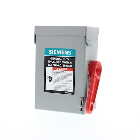 Siemens Safety Switch, Non-Fusible, 30 A, Steel GNF321A