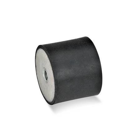 J.W. Winco Vibration-Isolating Mount, 10 mm H 351-15-10-M4-EE-55