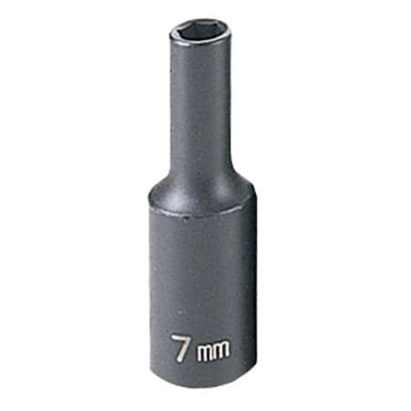 Grey Pneumatic 3/8" Drive, 7mm Size, Metric Socket, 6 Points, 7mm, 3/8"D, Impact, 6pt., D 1007MD