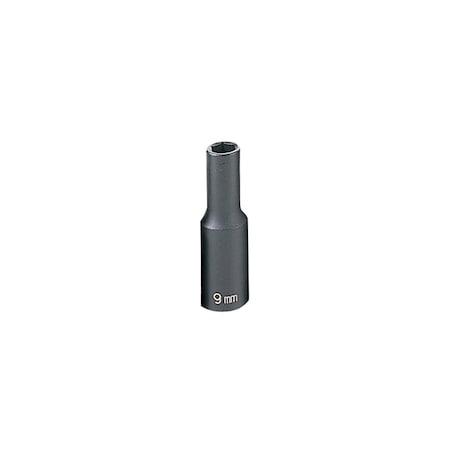 Grey Pneumatic 3/8" Drive, 9mm Size, Metric Socket, 6 Points, 8mm, 3/8"D, Impact, 6pt., D 1009MD