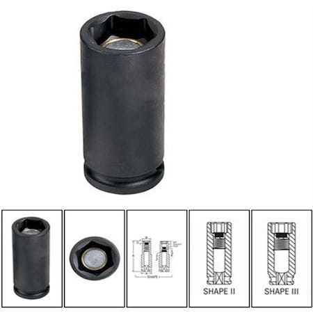 Grey Pneumatic 3/8" Drive, 10mm Size, Metric Socket, 6 Points, 10mm, 3/8"D, Impact, 6pt., D, Blk 1010MDG