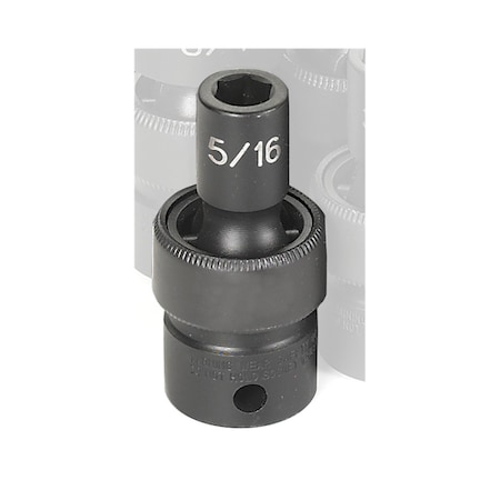 Grey Pneumatic 3/8" Drive, 5/16 Size, SAE Socket, 6 Points, 5/16", 3/8"D, Univ 6pt. 1010U