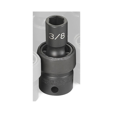 Grey Pneumatic 3/8" Drive, 3/8 Size, SAE Socket, 6 Points, 3/8", 3/8"D, Univ 6pt. 1012U