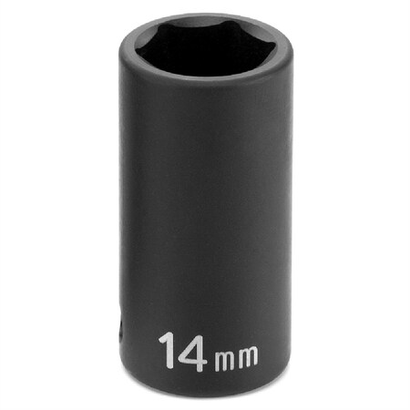 Grey Pneumatic 3/8" Drive, 14mm Metric Socket, 6 Points, Semi Deep, 3/8" Drive, 14mm 1014MSD