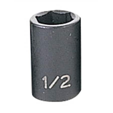 Grey Pneumatic 3/8" Drive, 1/2" Size, SAE Socket, 6 Points, 1/2", 3/8"D, 6pt. 1016R
