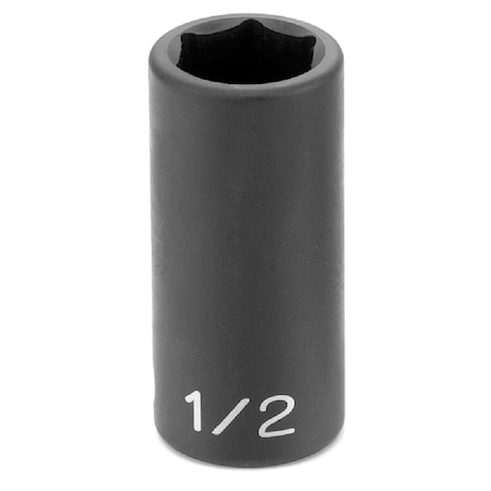 Grey Pneumatic 3/8" Drive, 1/2" SAE Socket, 6 Points, Semi Deep, 3/8" Drive, 1/2 1016SD