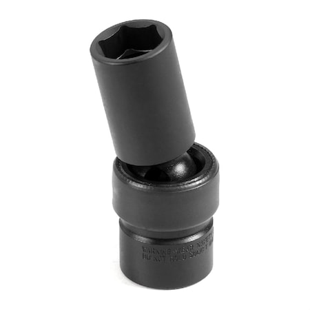 Grey Pneumatic 3/8" Drive, 19mm Metric Socket, 6 Points, Semi Deep, Univ, 3/8"Drive, 19mm 1019UMSD