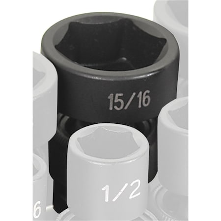 Grey Pneumatic 3/8" Drive, 15/16 Size, SAE Socket, 6 Points 1030U
