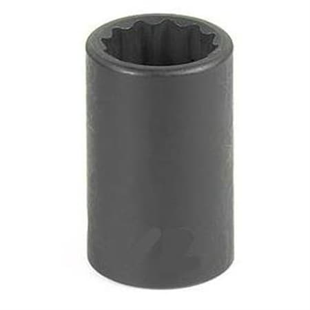 Grey Pneumatic 3/8" Drive, 12mm Size, Metric Socket, 12 Points, 12mm, 3/8"D, Impact, 12pt., Blk 1112M