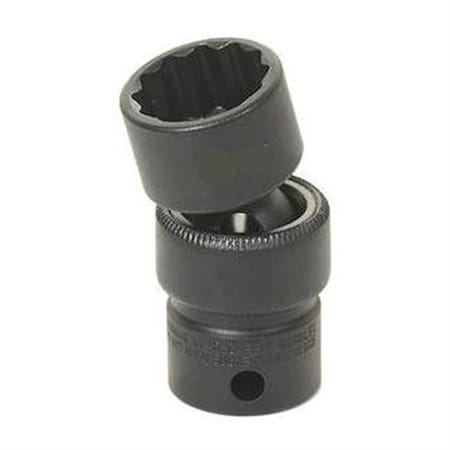 Grey Pneumatic 3/8" Drive, 3/4 Size, SAE Socket, 12 Points, 3/4", 3/8"D, Univ 12pt., Blk 1124U