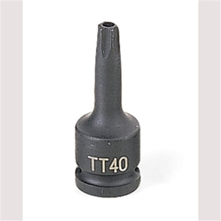 Grey Pneumatic 3/8" Drive Impact Socket Chrome plated, T40, 3/8"D, Int Impact, Trx M, Blk 1140TT