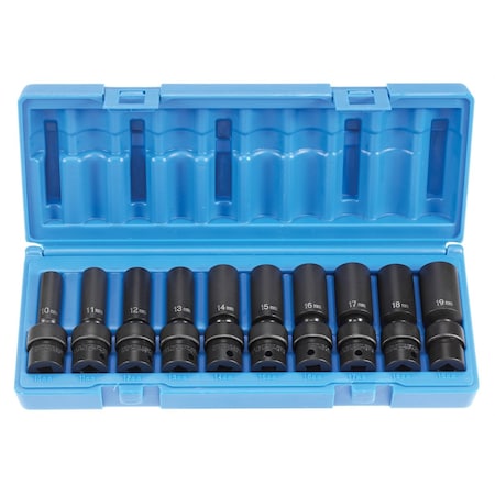 Grey Pneumatic 3/8" Drive Socket Set, 10 pcs 1210UMD