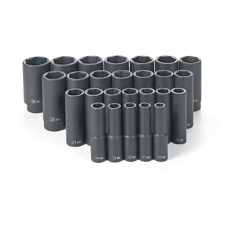 Grey Pneumatic 26 PC 1/2" DR DEEP LENGTH METRIC MASTER SET 1326MD