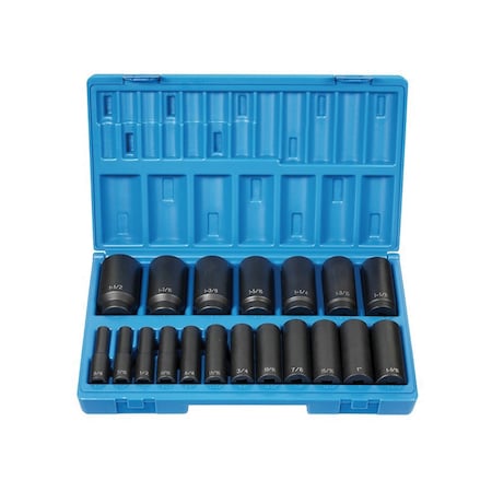 Grey Pneumatic 1/2" Drive Fractional Socket Set, 19 pcs 1719D