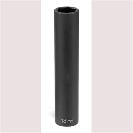 Grey Pneumatic 1/2" Drive, 18mm Size, Metric Socket, 6 Points, Extra-Deep 1/2"Dr, X 18mm 2018XMD