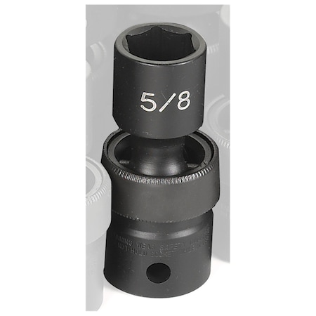 Grey Pneumatic 1/2" Drive, 5/8 Size, SAE Socket, 6 Points, 5/8", 1/2"D, Univ 6pt. 2020U