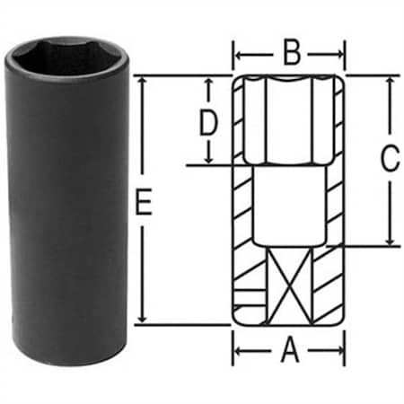 Grey Pneumatic 1/2" Drive x 21mm Extra-Thin Wall Deep 2021MDT