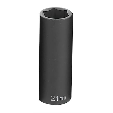 Grey Pneumatic 1/2" Drive, 21mm Size, Metric Socket, 6 Points, 21mm, 1/2"D, Impact, 6pt., D 2021MD