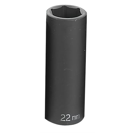 Grey Pneumatic 1/2" Drive, 22mm Size, Metric Socket, 6 Points, 22mm, 1/2"D, Impact, 6pt., D 2022MD
