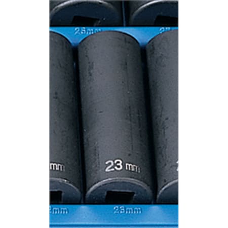 Grey Pneumatic 1/2" Drive, 23mm Size, Metric Socket, 6 Points, 23mm, 1/2"D, Impact, 6pt., D 2023MD