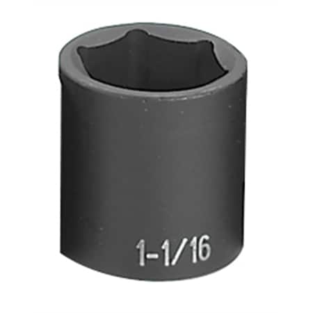 Grey Pneumatic 1/2" Drive, 1-1/16" Size, SAE Socket, 6 Points, 1-1/16", 1/2"D, 6pt. 2034R