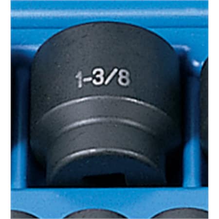 Grey Pneumatic 1/2" Drive, 1-3/8" Size, SAE Socket, 6 Points, 1-3/8", 1/2"D, 6pt. 2044R