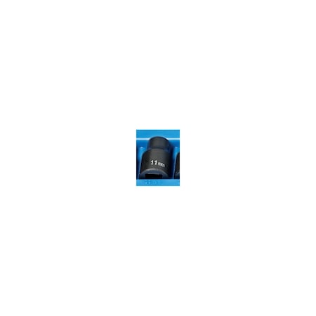 Grey Pneumatic 1/2" Drive, 11mm Size, Metric Socket, 12 Points, 11mm, 1/2"D, Impact, 12pt. 2111M