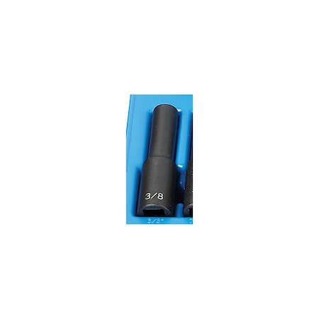 Grey Pneumatic 1/2" Drive, 3/8 Size, SAE Socket, 12 Points, 3/8", 1/2"D, 12pt. D 2112D