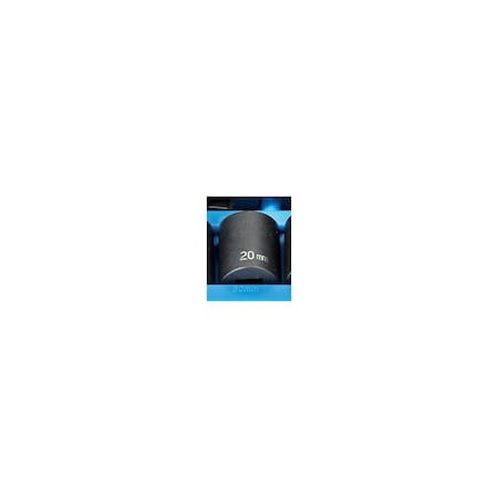 Grey Pneumatic 1/2" Drive, 20mm Size, Metric Socket, 12 Points, 20mm, 1/2"D, Impact, 12pt. 2120M