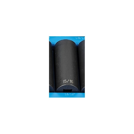 Grey Pneumatic 1/2" Drive, 15/16 Size, SAE Socket, 12 Points, 15/16", 1/2"D, 12pt. D 2130D