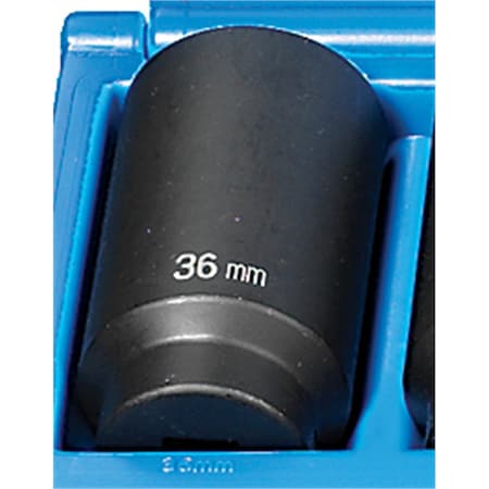 Grey Pneumatic 1/2" Drive, 36mm Size, Metric Socket, 12 Points, 36mm, 1/2"D, Impact, 12pt., D 2136MD