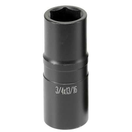 Grey Pneumatic 1/2" Drive, 3/4; 13/16 Size, SAE Socket, 6 Points, Univ Hex 3/4"x13/16"1"/2D 2346D