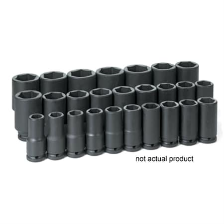 Grey Pneumatic 3/4" Drive, 19mm Size, Metric Socket, 6 Points, 19mm, 3/4"D, Impact, 6pt., D 3019MD
