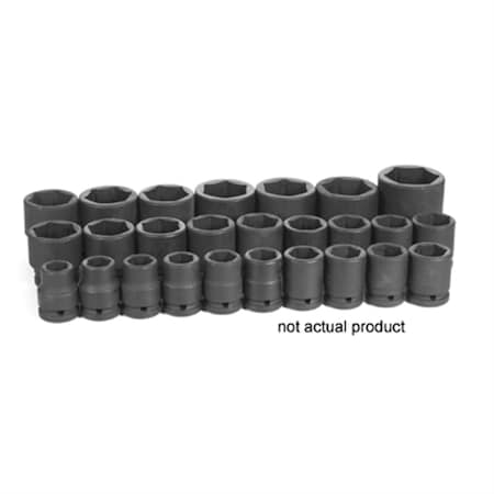 Grey Pneumatic 3/4" Drive, 19mm Size, Metric Socket, 6 Points, 19mm, 3/4"D, Impact, 6pt. 3019M