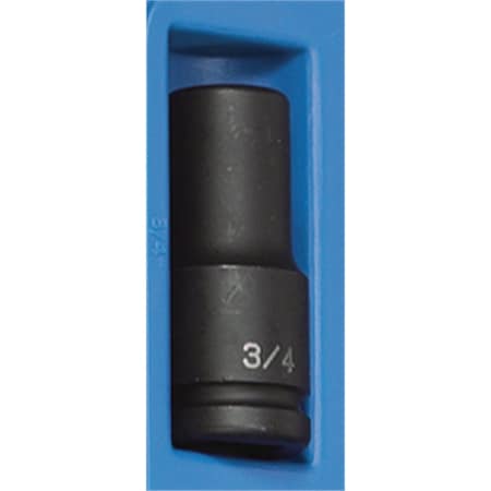 Grey Pneumatic 3/4" Drive, 3/4" Size, SAE Socket, 6 Points, 3/4", 3/4"D, 6pt. D 3024D