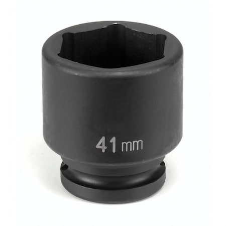 Grey Pneumatic 3/4" Drive, 41mm Size, Metric Socket, 6 Points, 41mm, 3/4"D, Impact, 6pt. 3041M