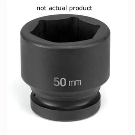 Grey Pneumatic 1" Drive, 22mm Size, Metric Socket, 6 Points, 22mm, 1"D, Impact, Blk 4022M