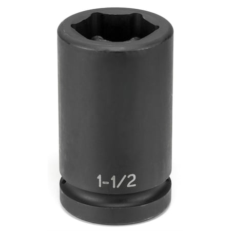 Grey Pneumatic 1" Drive, 1-1/2" Size, SAE Socket, 6 Points, 1-1/2", 1"D, Wheel Impact 4048DB