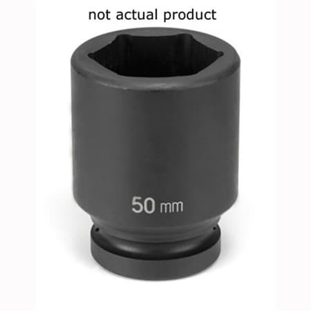 Grey Pneumatic 1" Drive, 55mm Size, Metric Socket, 6 Points, 55mm, 1"D, Impact, D, Blk 4055MD