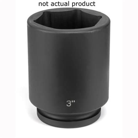 Grey Pneumatic 1" Drive, 2-5/8" Size, SAE Socket, 6 Points, 2-5/8", 1"D, Impact, D, Blk 4084D