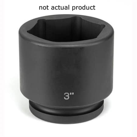 Grey Pneumatic 1" Drive, 3-1/8" Size, SAE Socket, 6 Points, 3-1/8", 1"D, Impact, Blk 4100R