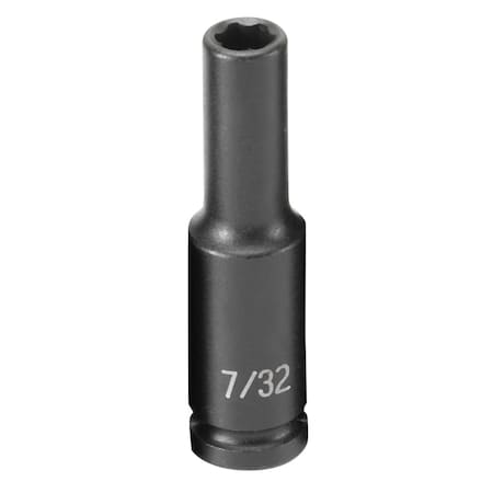 Grey Pneumatic 1/4" Drive, 7/32 Size, SAE Socket, 6s Points 907DS