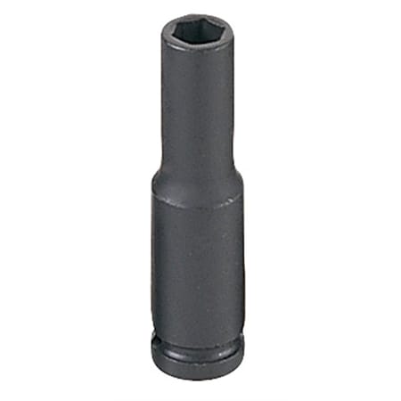Grey Pneumatic 1/4" Drive, 1/4" Size, SAE Socket, 6 Points, 1/4", 1/4"D, 6pt., D, Blk 908DG
