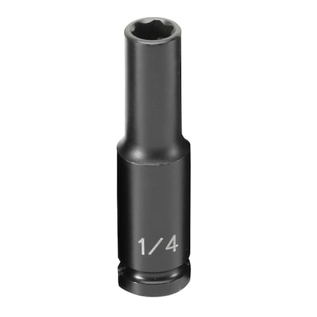 Grey Pneumatic 1/4" Drive, 1/4 Size, SAE Socket, 6s Points, 1/4", 1/4"D, 6pt. D 908DS