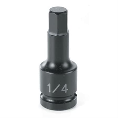 Grey Pneumatic 1/4" Drive, 5/16" Size, SAE Socket, 6 Points, 5/16", 1/4"D, Hex M, Black 9910F