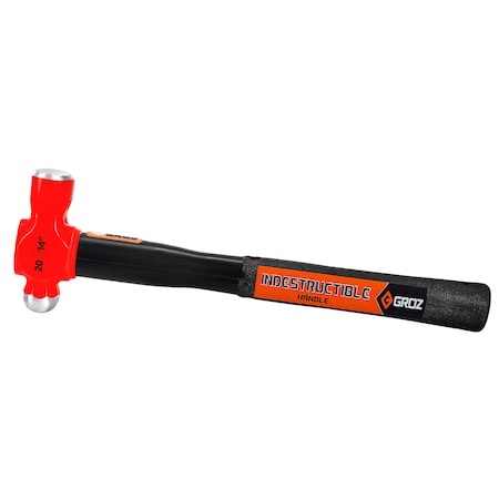 Groz Ball Peen Hammer, Indstructibl, 20 oz., 14" 34539