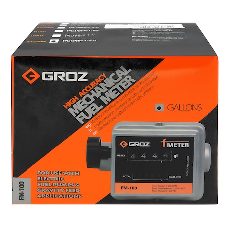 Groz Fuel Meter, Mechanical, 3/4" NPT 45682