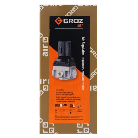 Groz Air Regulator, Intermediate, 1/4" NPT 60052