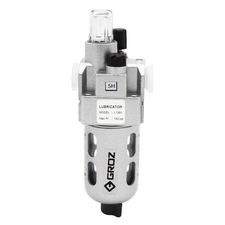 Groz Air Lubricator, PC Bowl, Mini, 1/4" NPT 60251