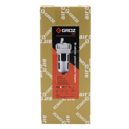 Groz Air Lubricator, PC Bowl, Intrmdte, 3/8"NPT 60252